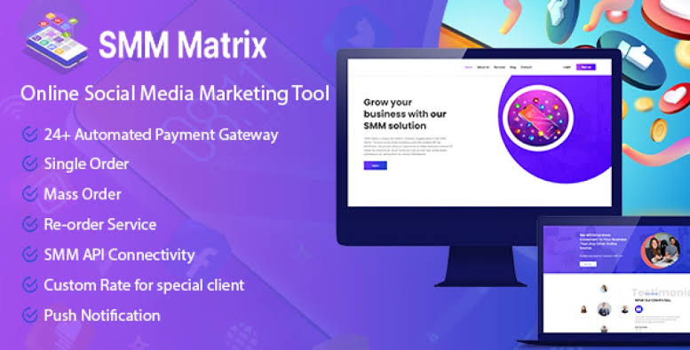 SMM Matrix - Social Media Marketing Script